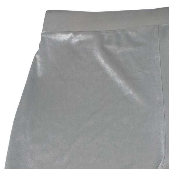 White House Black Market Pants Womens Large Short Gray Wide Leg Velvet Relaxed - Picture 9 of 12